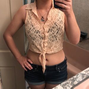 Light pink floral lace top from Rue21